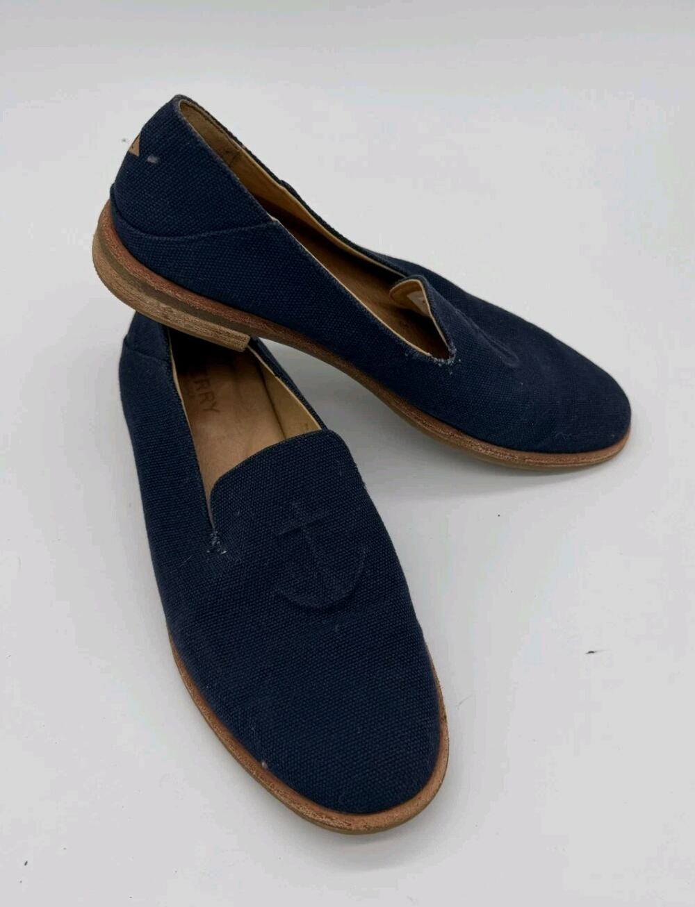 Sperry Dark Blue Women’s Slip-On Loafers Seaport Levy Canvas/Navy Size 7